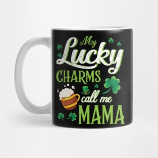 Saint Patrick Beer Shamrocks My Lucky Charms Call Me Mama Mug